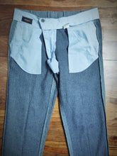 Afbeelding in Gallery-weergave laden, Verdera Luxury pantalon à chevrons 100% laine bleu gris chiné 50 Made in Italy