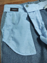 Afbeelding in Gallery-weergave laden, Verdera Luxury pantalon à chevrons 100% laine bleu gris chiné 50 Made in Italy