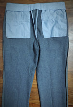 Afbeelding in Gallery-weergave laden, Verdera Luxury pantalon à chevrons 100% laine bleu gris chiné 50 Made in Italy