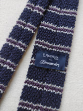 Carica l'immagine nel visualizzatore di Gallery, E. Marinella X Drumohr cravate tricot à rayures en soie et cachemire