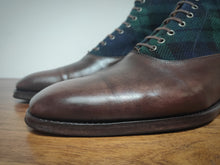 Charger l'image dans la galerie, Septième Largeur bottines tartan Balmoral en cuir de veau marron patiné 7,5 UK/41,5 FR