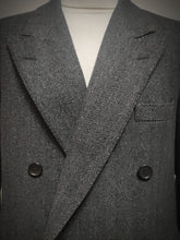 Afbeelding in Gallery-weergave laden, Manteau croisé vintage à chevrons 100% laine super 100's Loro Piana Made in Italy 54