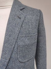 Charger l'image dans la galerie, Blazer vintage en tweed bleu gris en pure laine vierge Harris Tweed 46