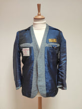 Charger l'image dans la galerie, Blazer vintage en tweed bleu gris en pure laine vierge Harris Tweed 46