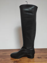 Charger l'image dans la galerie, Santoni bottes cavalières en cuir lisse noir Made in Italy 36,5 FR
