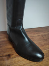 Charger l'image dans la galerie, Santoni bottes cavalières en cuir lisse noir Made in Italy 36,5 FR