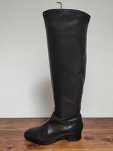 Charger l'image dans la galerie, Santoni bottes cavalières en cuir lisse noir Made in Italy 36,5 FR