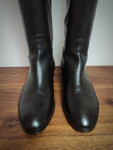 Charger l'image dans la galerie, Santoni bottes cavalières en cuir lisse noir Made in Italy 36,5 FR
