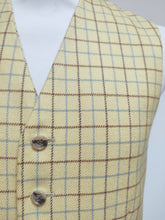 Charger l'image dans la galerie, Gilet de costume vintage à carreaux en laine vierge Made in Italy 48