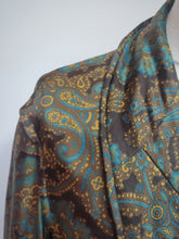 Charger l'image dans la galerie, Piccadilly Lyon robe de chambre vintage à col châle en pure soie M /L