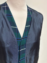 Afbeelding in Gallery-weergave laden, Father &amp; Sons gilet vintage tartan à carreaux en laine XL
