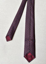 Charger l'image dans la galerie, Danieli Padova cravate bleue à motif géométrique en soie Made in Italy
