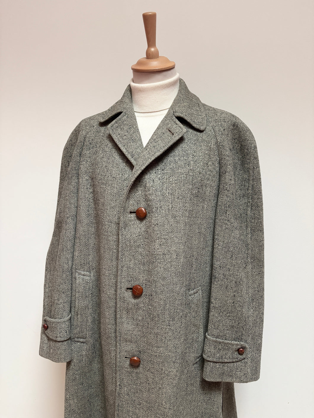 Harris Tweed manteau classique tweed raglan en pure laine Made in USA