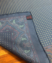 Load image into Gallery viewer, Etro Milano pochette marine vintage à pois en soie Made in Italy
