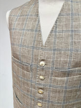 Načíst obrázek do prohlížeče Galerie, Kostkovaná vesta Scapa z lnu a bavlny, velikost 48/M
