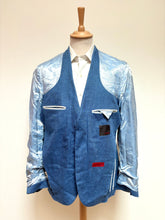 Charger l'image dans la galerie, Féraud blazer à chevrons bleu en lin 50/L
