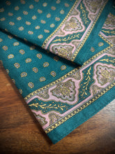 Lade das Bild in den Galerie-Viewer, Pochette verte vintage à motif paisley 100% coton
