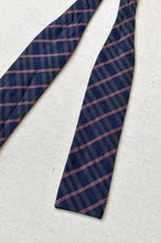 Charger l'image dans la galerie, Noeud papillon vintage bleu marine en soie Made in France
