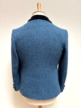 Charger l&#39;image dans la galerie, Harris Tweed X Printemps blazer vintage bleu femme 100% laine 38
