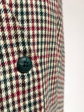 Lade das Bild in den Galerie-Viewer, Jean Moreux gilet croisé à carreaux vintage femme en laine mélangée Made in France
