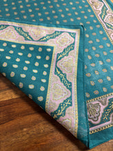 Lade das Bild in den Galerie-Viewer, Pochette verte vintage à motif paisley 100% coton
