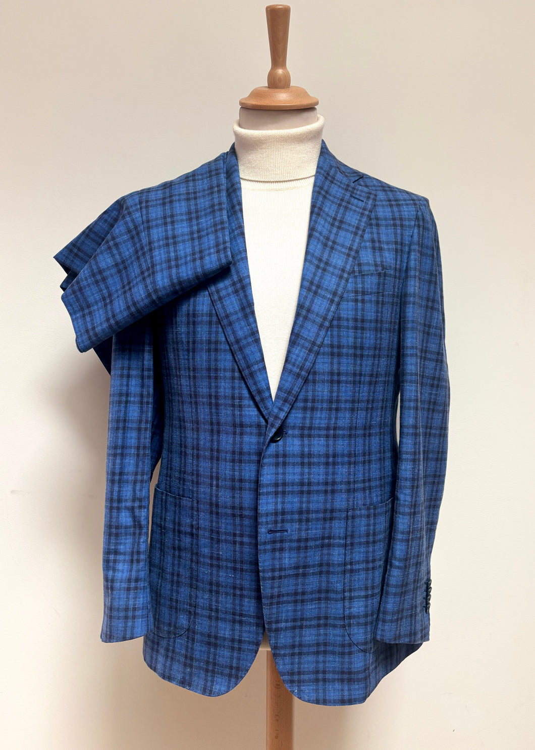 Vitale Barberis Canonico costume deux pièces à carreaux 100% laine 48