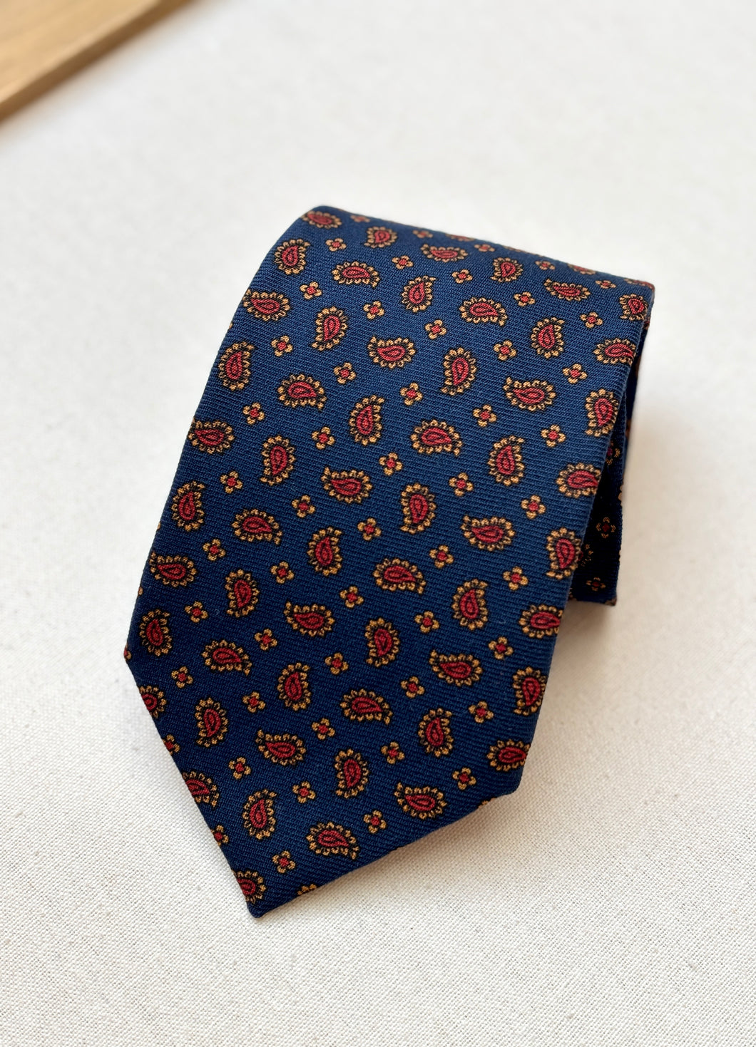 Caleffi Roma X Vivax London cravate paisley en laine Made in England