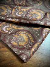 Charger l&#39;image dans la galerie, Hornes foulard marron vintage double face à motif floral
