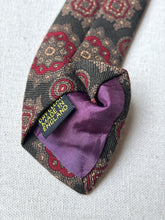 Načíst obrázek do prohlížeče Galerie, Vivax X Davide Cenci cravate vintage à motif géométrique en laine Made in England
