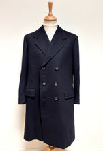 Charger l&#39;image dans la galerie, Manteau croisé vintage bleu marine en pure laine vierge 48/M
