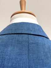 Charger l'image dans la galerie, Féraud blazer à chevrons bleu en lin 50/L
