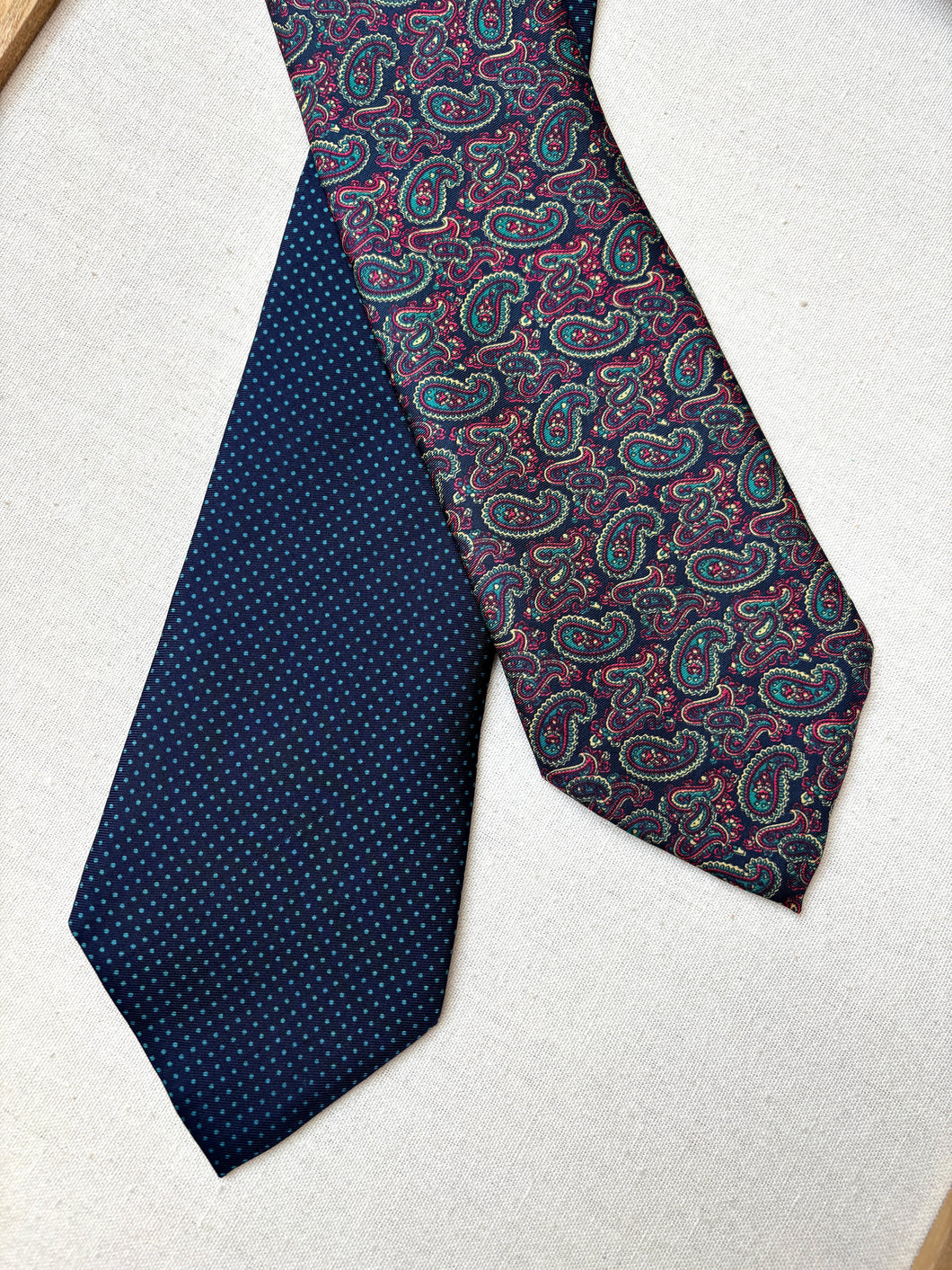 Duo cravates vintage en soie