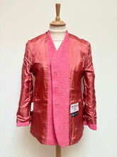 Charger l&#39;image dans la galerie, Curling Paris blazer femme vintage rose en laine Harris Tweed 44
