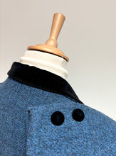 Charger l&#39;image dans la galerie, Harris Tweed X Printemps blazer vintage bleu femme 100% laine 38
