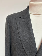 Afbeelding in Gallery-weergave laden, Costume croisé gris anthracite en flanelle de laine 50/52
