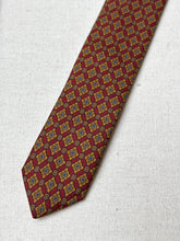 Lade das Bild in den Galerie-Viewer, Vinci Uomo cravate rouge vintage à motif géométrique Made in Italy
