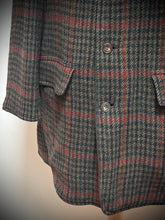 Lade das Bild in den Galerie-Viewer, Veste tweed manteau raglan vintage réversible en pure laine à motif pied de poule 54
