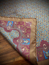 Lade das Bild in den Galerie-Viewer, Degand Brussels pochette paisley vintage marron en soie Made in England
