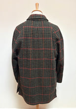 Lade das Bild in den Galerie-Viewer, Veste tweed manteau raglan vintage réversible en pure laine à motif pied de poule 54
