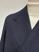 Charger l&#39;image dans la galerie, Manteau croisé vintage bleu marine en pure laine vierge 48/M
