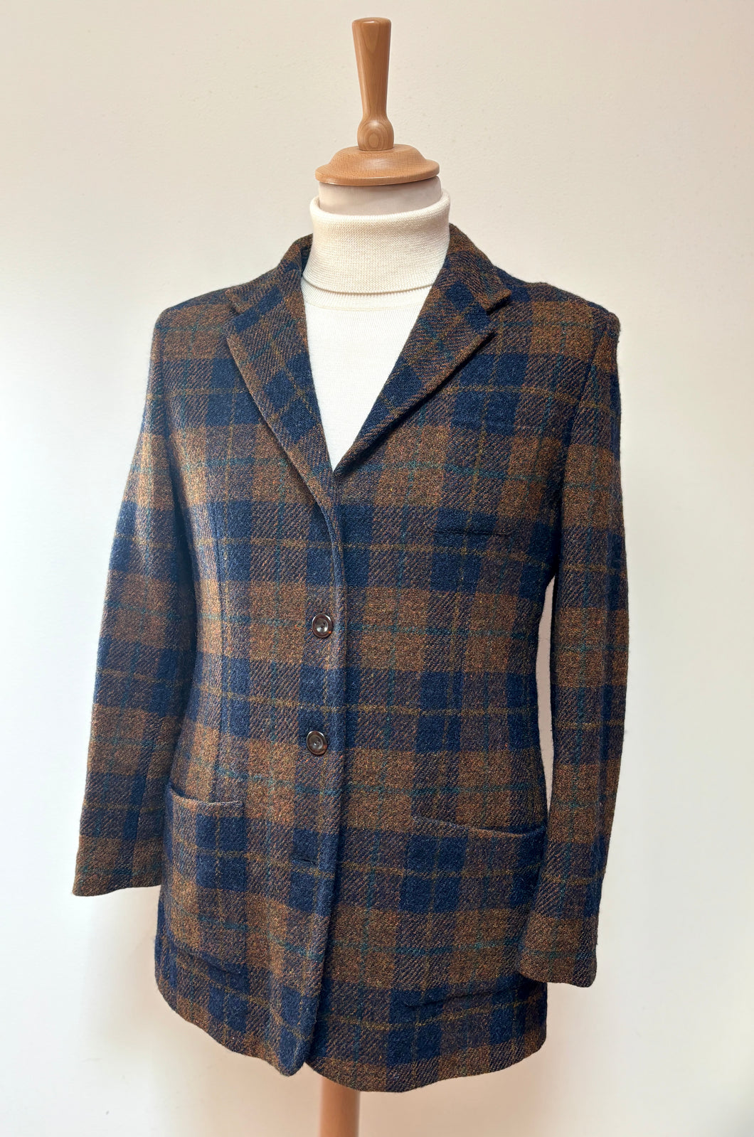 Cyrillus Paris blazer tweed femme vintage à carreaux 44 Made in France