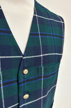 Afbeelding in Gallery-weergave laden, Father &amp; Sons gilet vintage tartan à carreaux en laine XL
