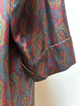 Afbeelding in Gallery-weergave laden, Cerruti robe de chambre paisley vintage à col châle en pure soie Made in France
