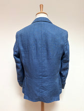Charger l'image dans la galerie, Féraud blazer à chevrons bleu en lin 50/L
