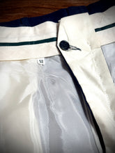 Charger l'image dans la galerie, Pantalon bleu marine vintage à doubles pinces en pur lin 52/54
