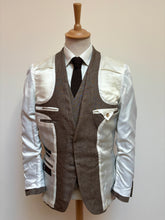 Charger l&#39;image dans la galerie, Suitsupply costume vintage trois pièces 100% lin Ormezzano 48
