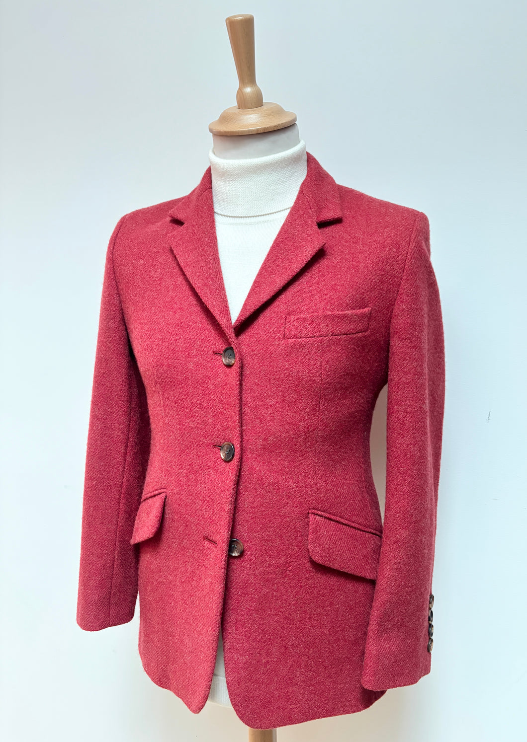 Curling Paris blazer femme vintage rose en laine Harris Tweed 38