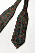 Charger l'image dans la galerie, Noeud papillon paisley vert vintage en soie Made in France
