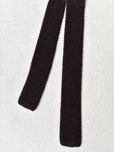 Charger l'image dans la galerie, Cravate maille vintage marron en laine
