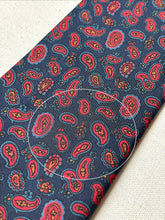 Charger l'image dans la galerie, M. Bardelli cravate vintage paisley marine en soie
